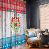 Luxembourg Christmas Window Curtain Coat Of Arms Schei Chreschtdeeg - Wonder Print Shop