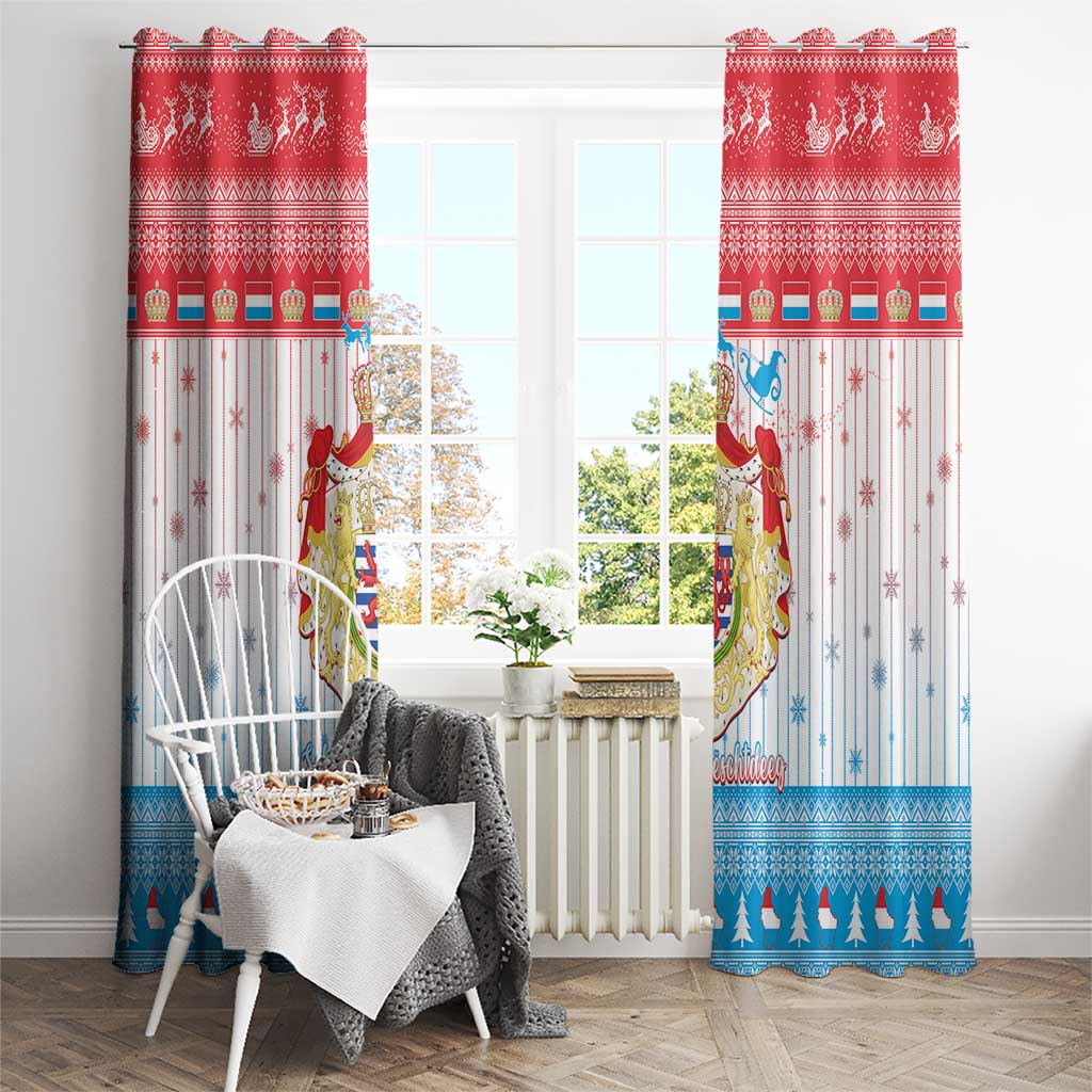 Luxembourg Christmas Window Curtain Coat Of Arms Schei Chreschtdeeg - Wonder Print Shop