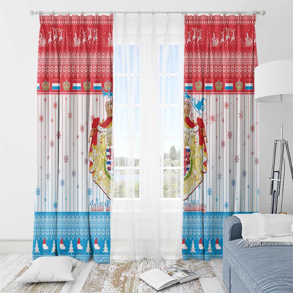 Luxembourg Christmas Window Curtain Coat Of Arms Schei Chreschtdeeg - Wonder Print Shop