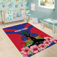 Personalised Haiti Independence Day Area Rug Neg Marron Flag Map - Wonder Print Shop