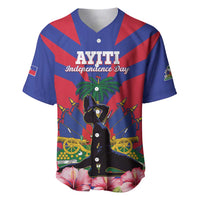 Personalised Haiti Independence Day Baseball Jersey Neg Marron Flag Map - Wonder Print Shop