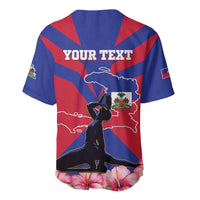 Personalised Haiti Independence Day Baseball Jersey Neg Marron Flag Map - Wonder Print Shop