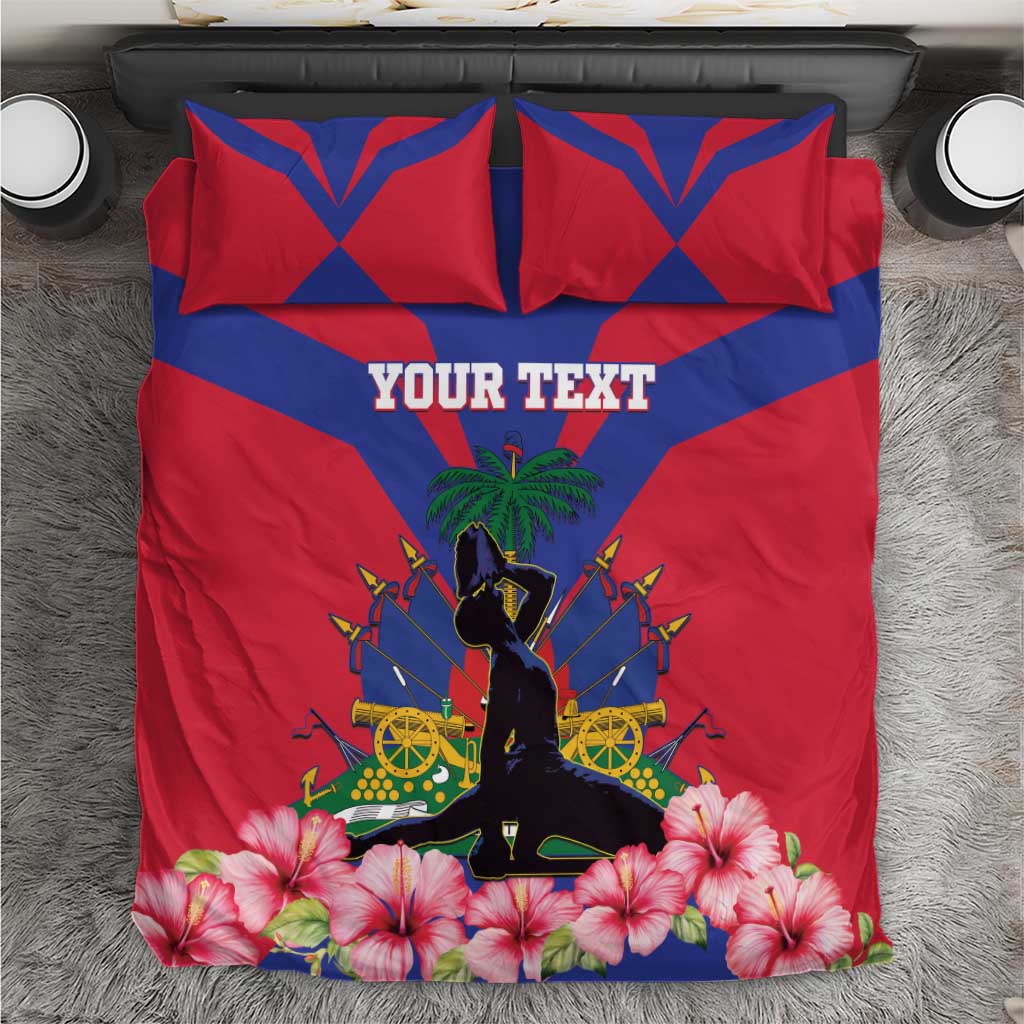 Personalised Haiti Independence Day Bedding Set Neg Marron Flag Map - Wonder Print Shop