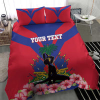 Personalised Haiti Independence Day Bedding Set Neg Marron Flag Map - Wonder Print Shop