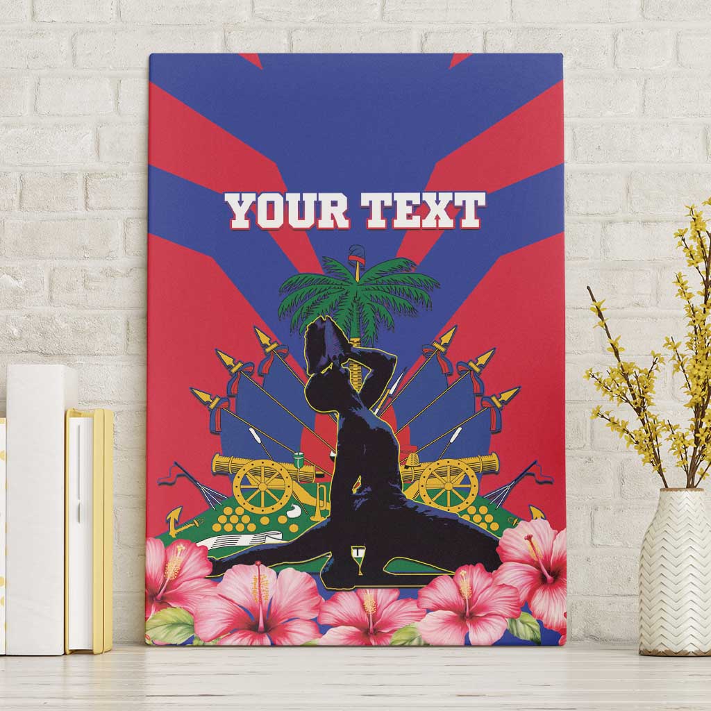 Personalised Haiti Independence Day Canvas Wall Art Neg Marron Flag Map - Wonder Print Shop