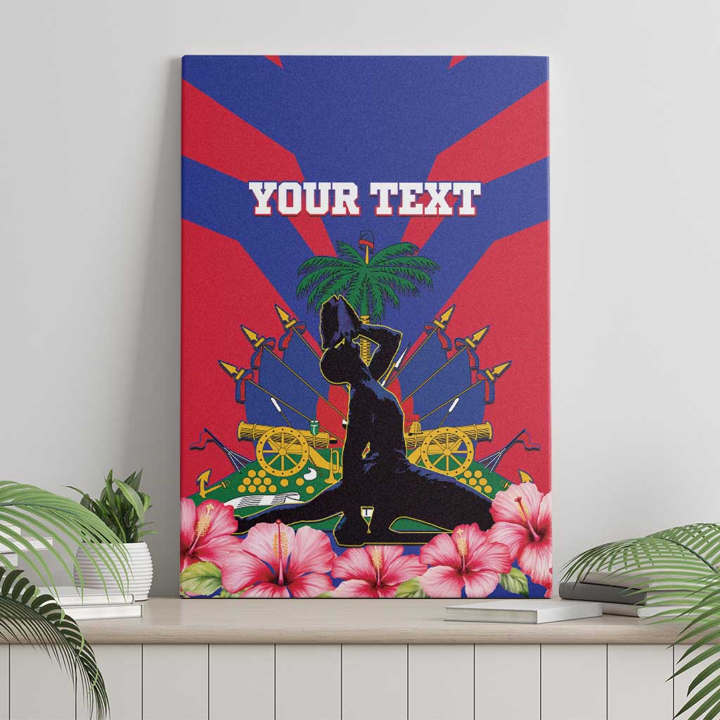 Personalised Haiti Independence Day Canvas Wall Art Neg Marron Flag Map - Wonder Print Shop