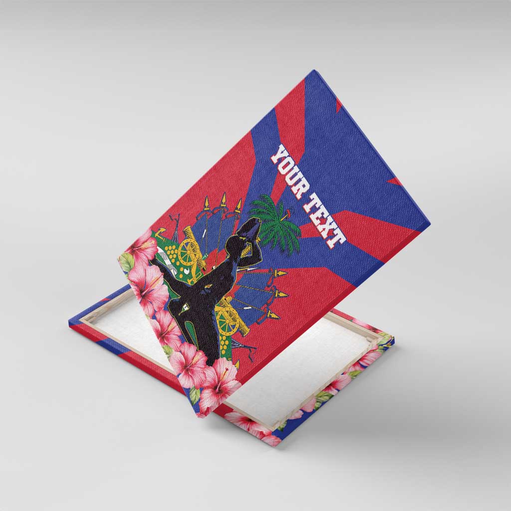 Personalised Haiti Independence Day Canvas Wall Art Neg Marron Flag Map - Wonder Print Shop