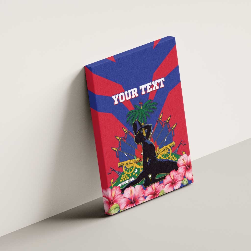 Personalised Haiti Independence Day Canvas Wall Art Neg Marron Flag Map - Wonder Print Shop