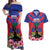 Personalised Haiti Independence Day Couples Matching Off Shoulder Maxi Dress and Hawaiian Shirt Neg Marron Flag Map - Wonder Print Shop