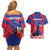 Personalised Haiti Independence Day Couples Matching Off Shoulder Short Dress and Hawaiian Shirt Neg Marron Flag Map - Wonder Print Shop