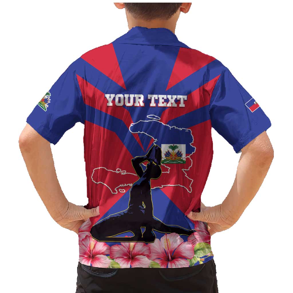 Personalised Haiti Independence Day Family Matching Mermaid Dress and Hawaiian Shirt Neg Marron Flag Map - Wonder Print Shop