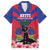 Personalised Haiti Independence Day Family Matching Off The Shoulder Long Sleeve Dress and Hawaiian Shirt Neg Marron Flag Map - Wonder Print Shop