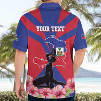 Personalised Haiti Independence Day Hawaiian Shirt Neg Marron Flag Map - Wonder Print Shop