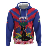 Personalised Haiti Independence Day Hoodie Neg Marron Flag Map - Wonder Print Shop