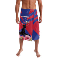 Personalised Haiti Independence Day Lavalava Neg Marron Flag Map - Wonder Print Shop