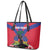 Personalised Haiti Independence Day Leather Tote Bag Neg Marron Flag Map - Wonder Print Shop