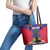 Personalised Haiti Independence Day Leather Tote Bag Neg Marron Flag Map - Wonder Print Shop