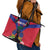 Personalised Haiti Independence Day Leather Tote Bag Neg Marron Flag Map - Wonder Print Shop