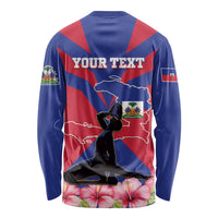 Personalised Haiti Independence Day Long Sleeve Shirt Neg Marron Flag Map - Wonder Print Shop