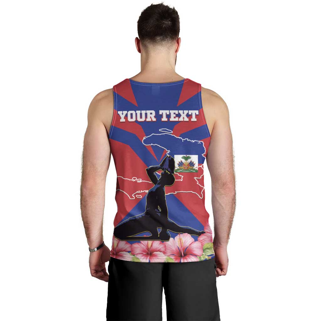 Personalised Haiti Independence Day Men Tank Top Neg Marron Flag Map - Wonder Print Shop