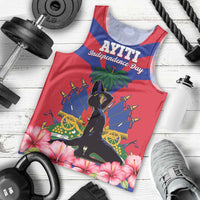 Personalised Haiti Independence Day Men Tank Top Neg Marron Flag Map - Wonder Print Shop