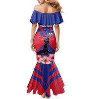 Personalised Haiti Independence Day Mermaid Dress Neg Marron Flag Map - Wonder Print Shop