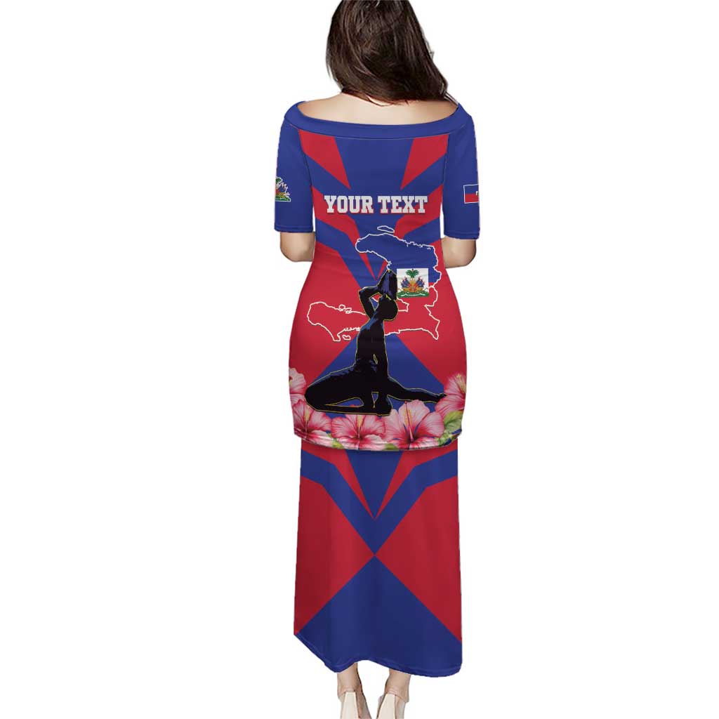 Personalised Haiti Independence Day Puletasi Neg Marron Flag Map - Wonder Print Shop