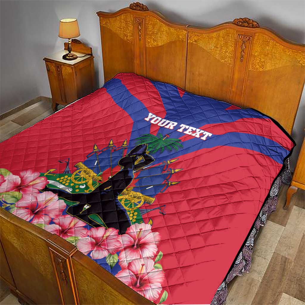 Personalised Haiti Independence Day Quilt Neg Marron Flag Map - Wonder Print Shop