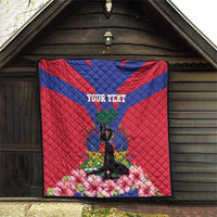 Personalised Haiti Independence Day Quilt Neg Marron Flag Map - Wonder Print Shop