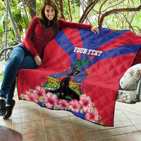 Personalised Haiti Independence Day Quilt Neg Marron Flag Map - Wonder Print Shop