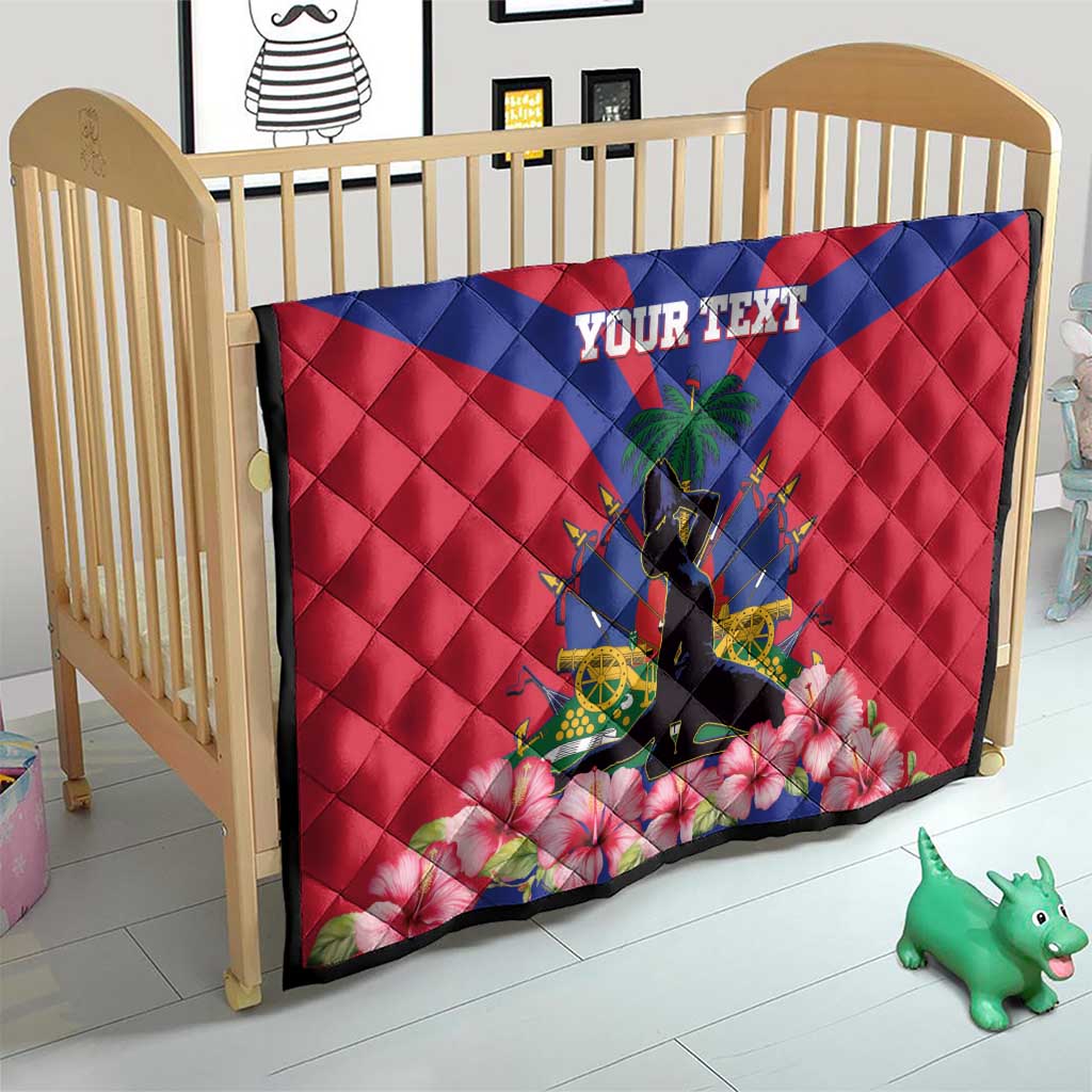 Personalised Haiti Independence Day Quilt Neg Marron Flag Map - Wonder Print Shop