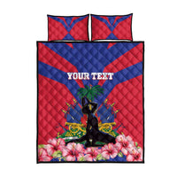 Personalised Haiti Independence Day Quilt Bed Set Neg Marron Flag Map - Wonder Print Shop