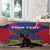Personalised Haiti Independence Day Round Carpet Neg Marron Flag Map