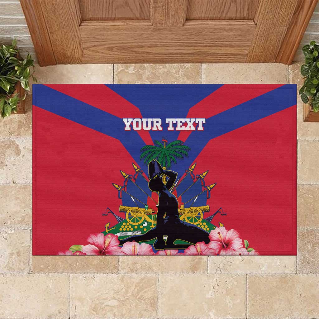 Personalised Haiti Independence Day Rubber Doormat Neg Marron Flag Map - Wonder Print Shop