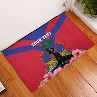 Personalised Haiti Independence Day Rubber Doormat Neg Marron Flag Map - Wonder Print Shop
