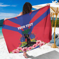 Personalised Haiti Independence Day Sarong Neg Marron Flag Map - Wonder Print Shop