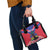Personalised Haiti Independence Day Shoulder Handbag Neg Marron Flag Map