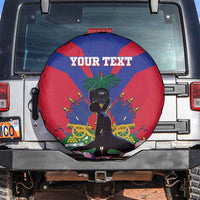 Personalised Haiti Independence Day Spare Tire Cover Neg Marron Flag Map - Wonder Print Shop