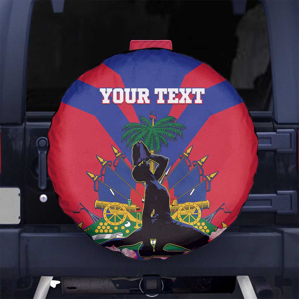 Personalised Haiti Independence Day Spare Tire Cover Neg Marron Flag Map - Wonder Print Shop