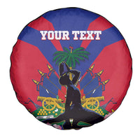 Personalised Haiti Independence Day Spare Tire Cover Neg Marron Flag Map - Wonder Print Shop