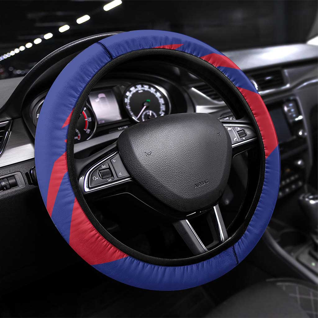 Haiti Independence Day Steering Wheel Cover Neg Marron Flag Map - Wonder Print Shop