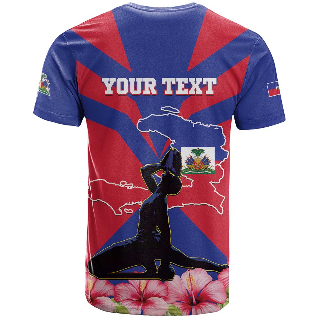 Personalised Haiti Independence Day T Shirt Neg Marron Flag Map - Wonder Print Shop