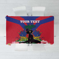 Personalised Haiti Independence Day Tablecloth Neg Marron Flag Map - Wonder Print Shop