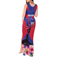 Personalised Haiti Independence Day Tank Maxi Dress Neg Marron Flag Map - Wonder Print Shop