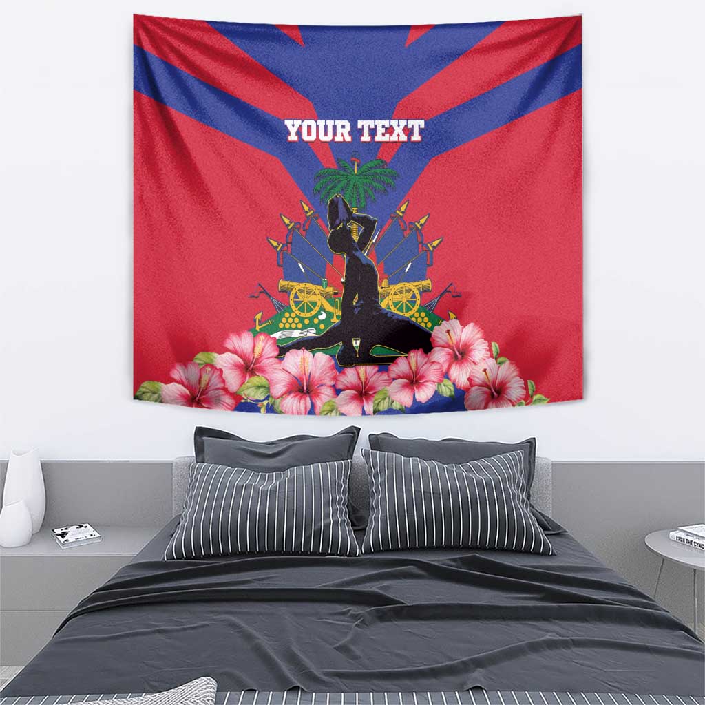 Personalised Haiti Independence Day Tapestry Neg Marron Flag Map - Wonder Print Shop