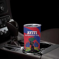 Personalised Haiti Independence Day Tumbler Cup Neg Marron Flag Map - Wonder Print Shop