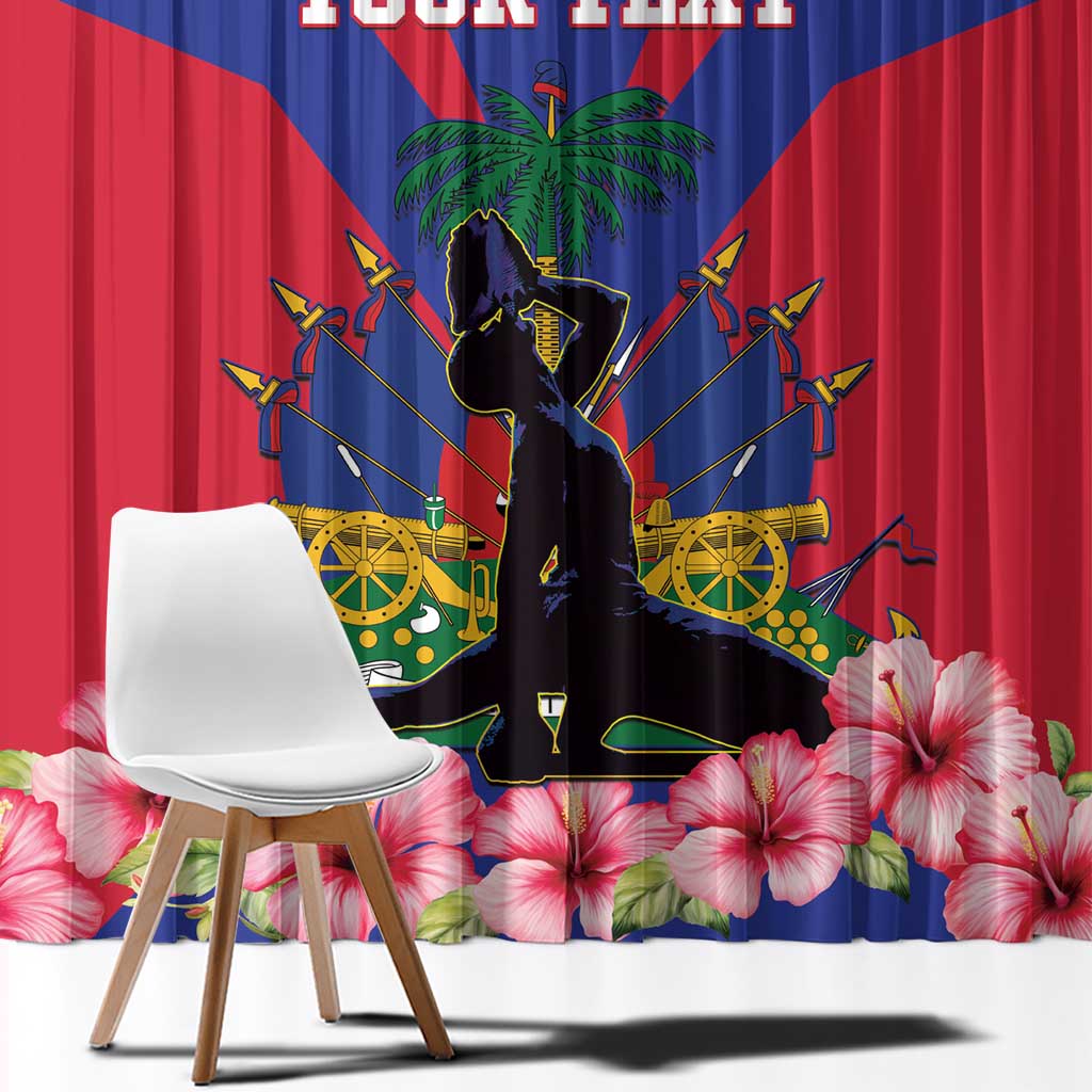 Personalised Haiti Independence Day Window Curtain Neg Marron Flag Map - Wonder Print Shop
