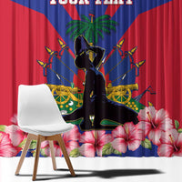 Personalised Haiti Independence Day Window Curtain Neg Marron Flag Map - Wonder Print Shop