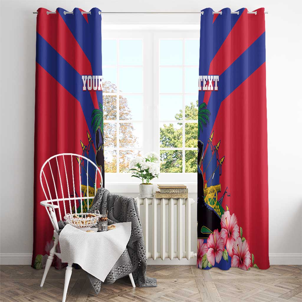 Personalised Haiti Independence Day Window Curtain Neg Marron Flag Map - Wonder Print Shop
