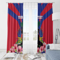 Personalised Haiti Independence Day Window Curtain Neg Marron Flag Map - Wonder Print Shop